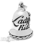 Biker-Bell Lady Rider with Rose Stainless Steel Ride Bell Gift for Female Motorcyclist